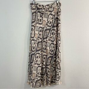 Soft Surroundings Geometric Aztec Print Maxi Skirt Lined Size Small.